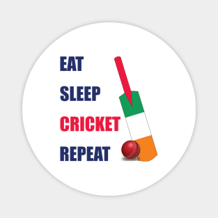 Eat Sleep Cricket Repeat Ireland Flag Cricket Bat Magnet